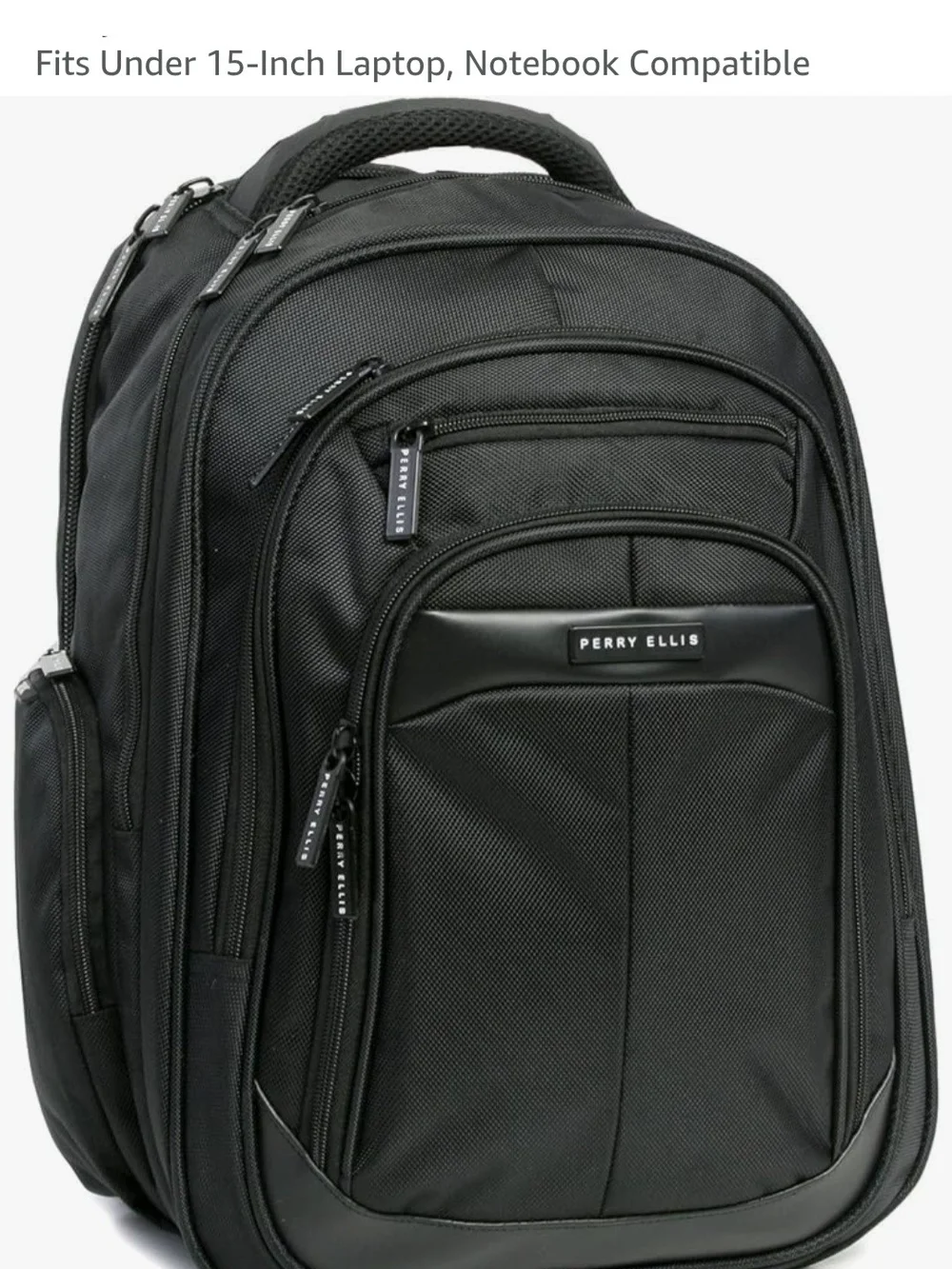 Perry Ellis Black Travel Laptop Backpack